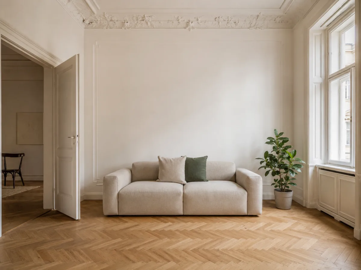 Saubere helle Wiener Wohnung mit Sofa